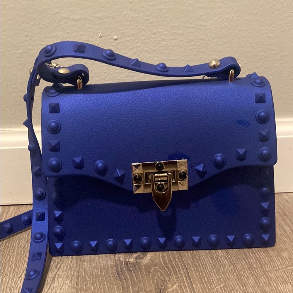 Royal Blue Mini Bag with Silver Hardware and Studs